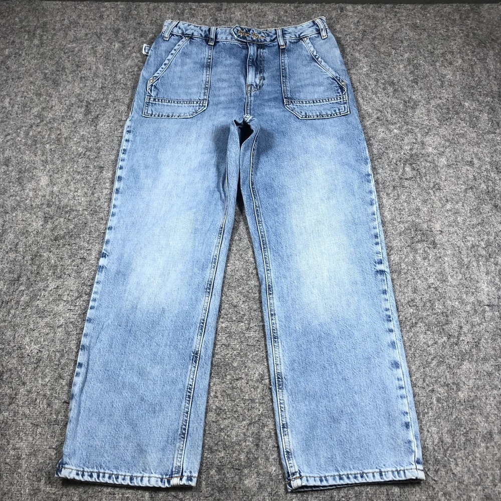Forever 21 Cropped Straight Denim Premium Jeans Womens 28 Light Wash‎ High Rise
